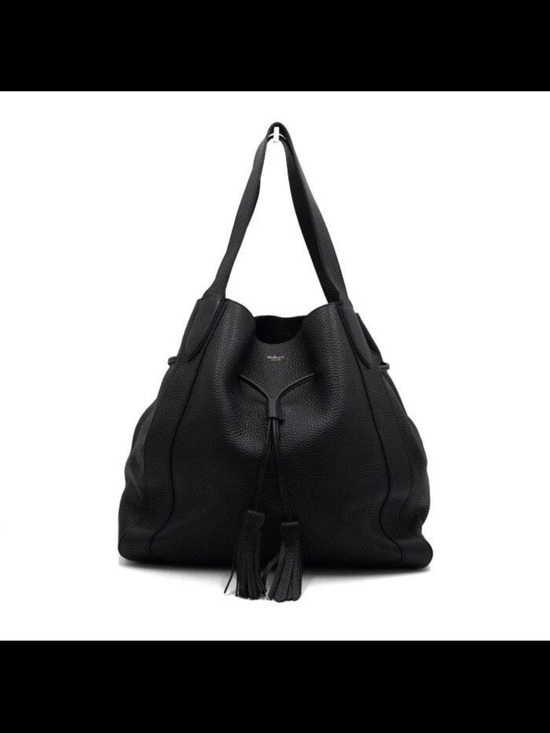 Mulberry Handbags - Mulberry Black Pebbled Leather Tassel Hobo Shoulder Bag